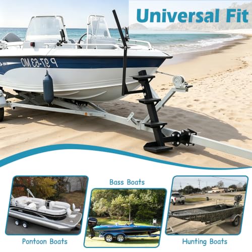 Image of Adjustable 4-Step Boat Trailer Steps | Side Mount | Anti-Slip