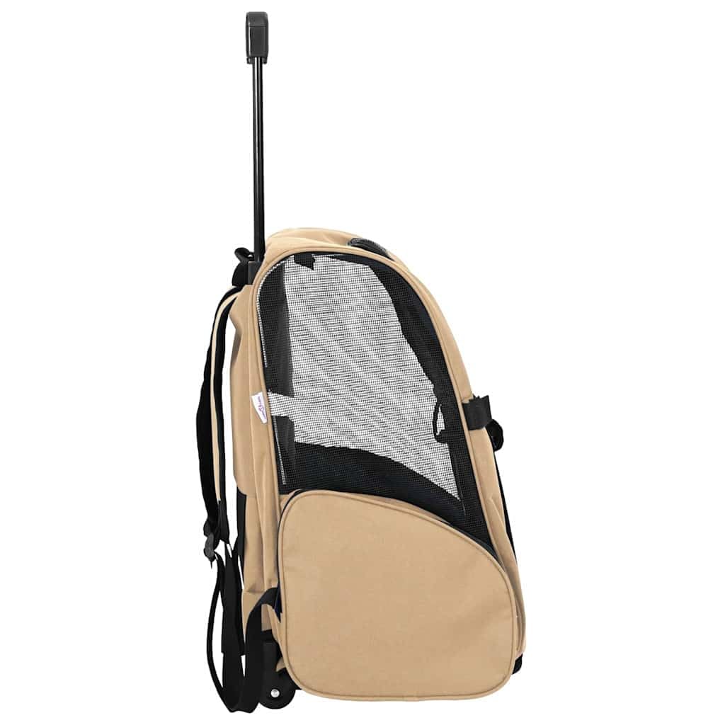 Carrello per Animali 3 in 1 Design Sabbia 48x32x(57-106) cm Tessuto Oxford,Articoli per animali,Animali domestici - Articoli,Passeggini per animali domestici-42007370
