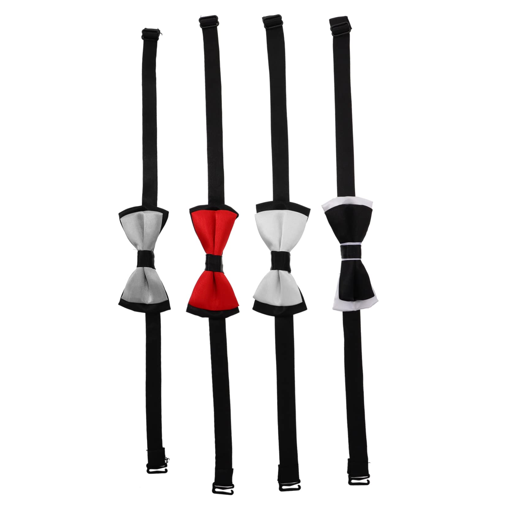 Kisangel 4pcs Adjustable Dog Bow Ties Collars Fashionable Pet Neck Accessories for Puppies Dogs Soft Material Comfortable Fit Stylish Patterns