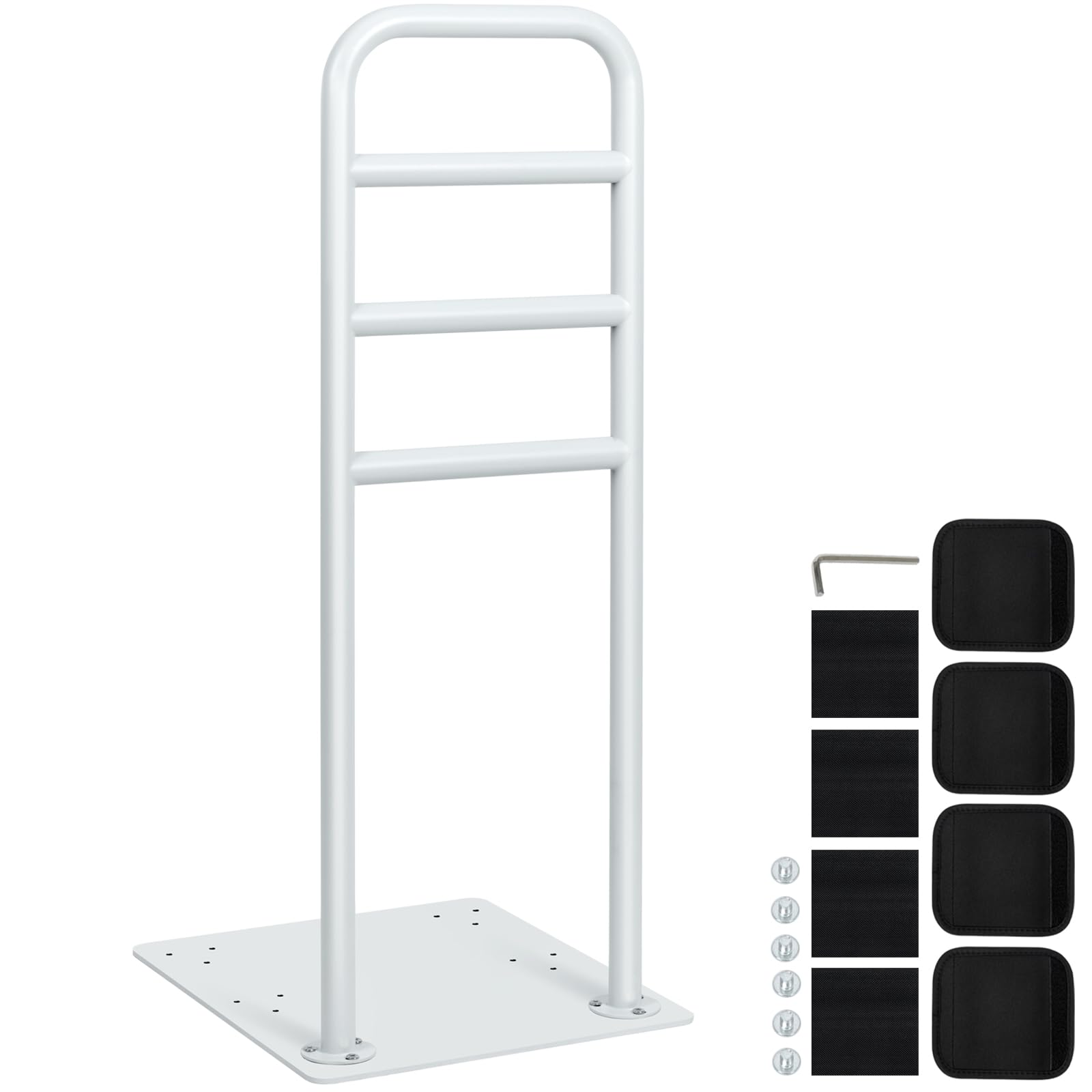 Incomplete Heavy-Duty Adjustable Stand Assist Aid for Elderly - 500 lbs Capacity, Portable Sit-to-Stand Lift Assist for Couch, Chair & Bed - Non-Slip Covers, Easy Assembly, White