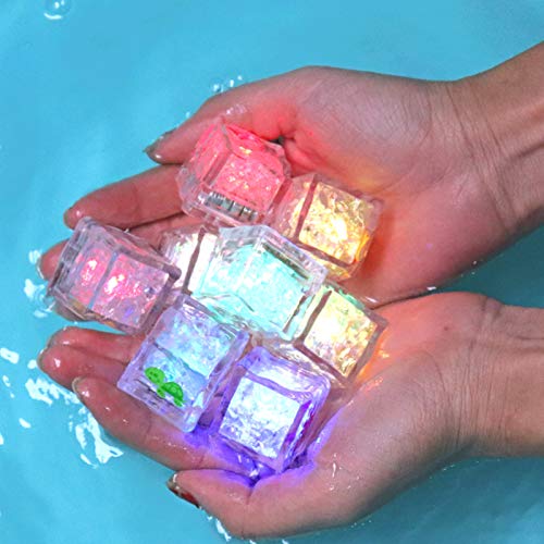 Image of BARMI 8Pcs Kids Bathing Luminous Ice Cubes Cute Animal Print Colorful LED Light Toys,Perfect Child Intellectual Toy Gift Set