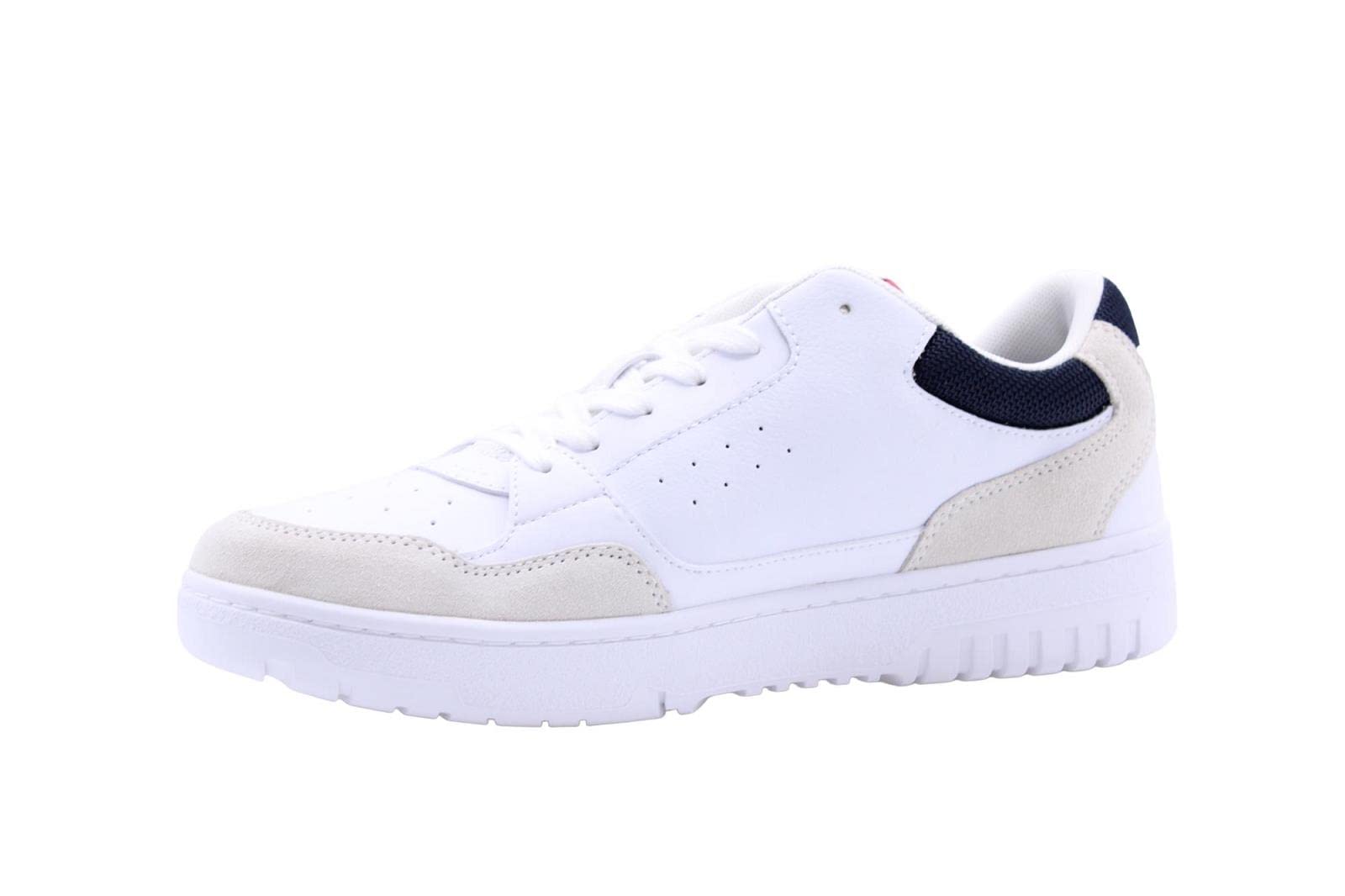 Tommy Hilfiger Men TH Basket Core Rwb Cupsole Trainers, White (White), 46 EU