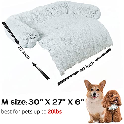 ANWA Soft Plush Dog Sofa Bed - Furniture Protector Cover Mat, Washable Couch Cushion 77x77x16cm - Image 4