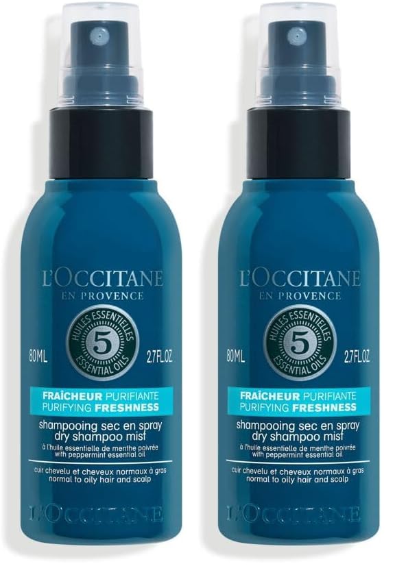 Image of L'Occitane Five Herbs Pure Freshness Dry Shampoo Mist, 2.7 fl oz (80 ml) (Pack of 2)