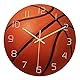 Artibetter Vintage Ball-Design Wanduhr - Retro Basketball-Dekor für Kinderzimmer - Heim-Kunst Stille 3D Fußball-Uhrwerk