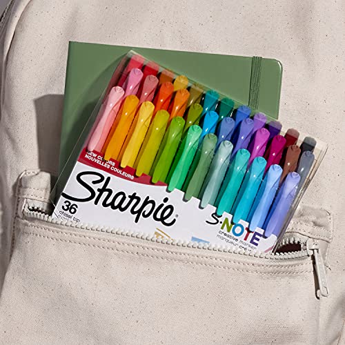 Sharpie S-Note Creative Markers, Highlighters, Assorted Colors, Chisel Tip, 36 Count #TOP7