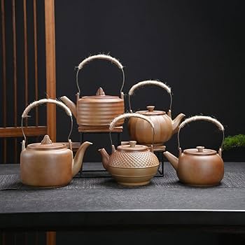 Amazon.co.jp: GriMei土瓶 急須 直火陶器ケトル 煮出し茶 薬草