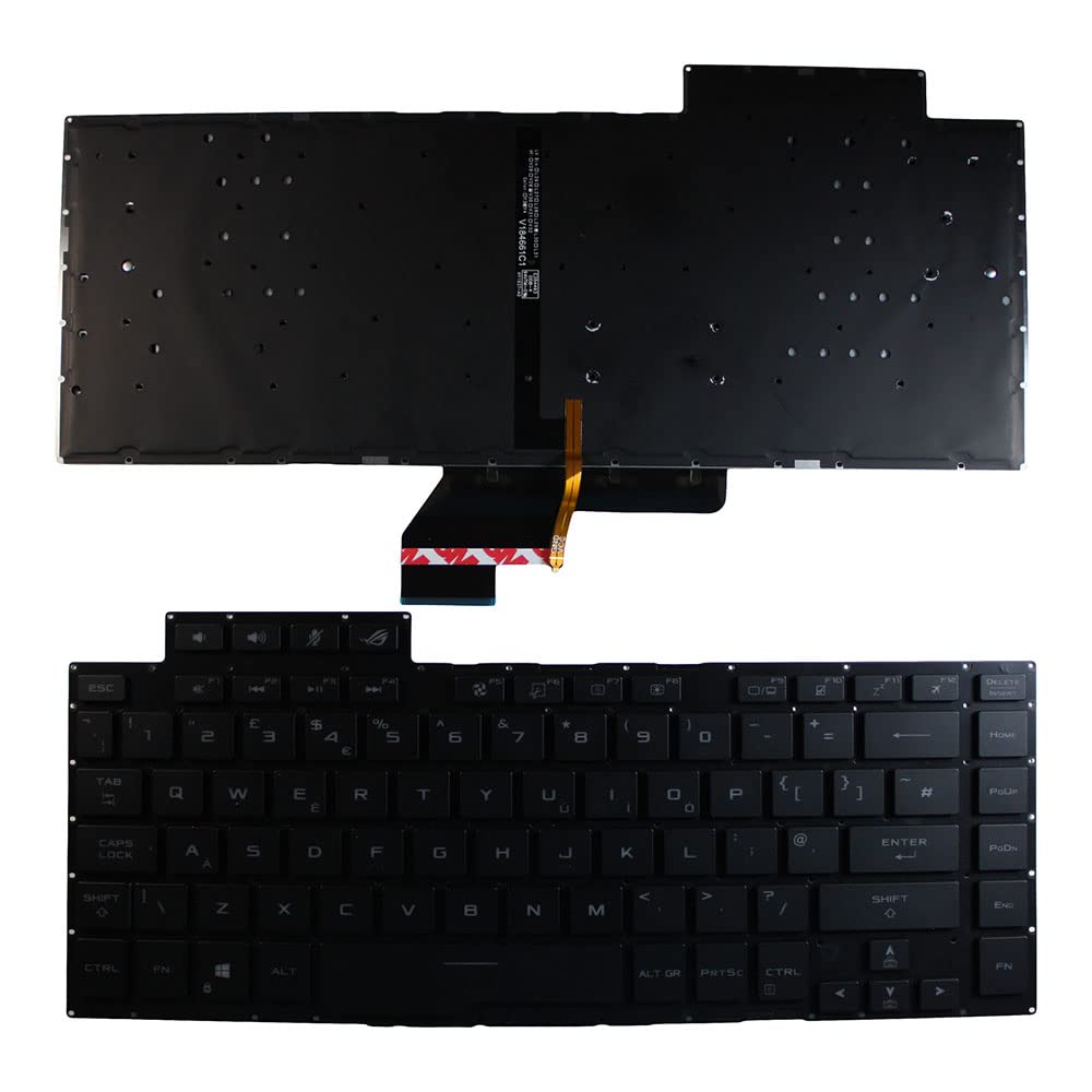 Clavier pour ordinateur portable compatible ASUS V184626EE3 noir avec rétroéclairage - 2