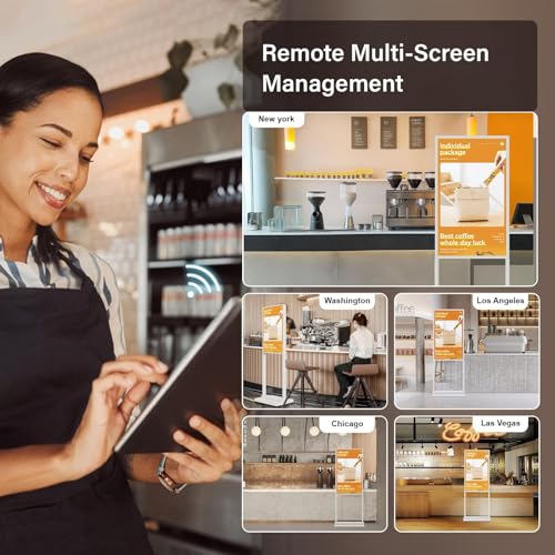 Image of 55 Inch 4K Touchscreen, Indoor Capacitive Touch Floor Standing Digital Signage Displays,Advertising Display LCD Kiosk, UHD Interactive Display Poster Android System, HDMI /USB /WiFi