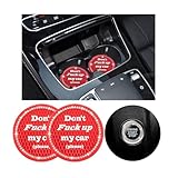 Ziciner 2 Pack Bling Car Cup Holder Coasters with Start Stop Button Cover, 2.75 inch Crystal Rhinestone Soft Rubber Auto Cup Insert Pad, Non-Slip Universal Vehicle Interior Accessories (Red)