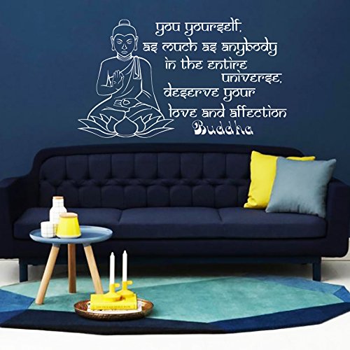 Wandtattoo „Breathe In Deeply“ – Namaste Yoga Spruch In Vinyl, 58x56 Cm, Viele Farben