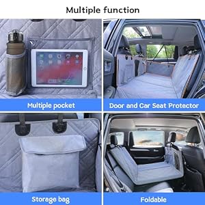 Back Seat Extender for Dogs, Dog Car Seat Cover with Mesh Window Multiple Pockets, Dog Hammock for Car Waterproof Car Camping Mattress, Non Inflatable Car Bed for Car SUV Truck (Grey) Back Seat Extender for Dogs, Dog Car Seat Cover with Mesh Window Multiple Pockets, Dog Hammock for Car Waterproof Car Camping Mattress, Non Inflatable Car Bed for Car SUV Truck (Grey)