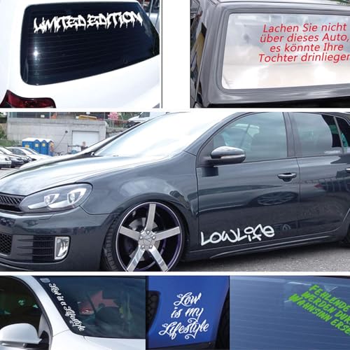 Aufkleber selbst gestalten mit Vorschau - Wunschaufkleber Buchstaben Autoaufkleber - Aufkleber Text Sticker fürs Auto und Motorrad einzeilig nach Wunsch