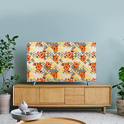 Image of Glassiano Marigold Dustproof Printed 58 inch LED TV Cover Screen Protector Compatible for All Models, Print 33