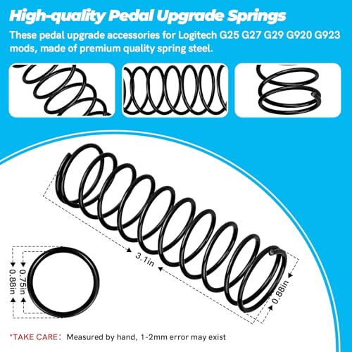 Image of CHAR YONG Complete Pedal Return Spring Upgrade Kit Mod for Logitech G25 G27 G29 G920 G923 Racing Pedals Accessories, Pedal Spring Mods Include Brake /Throttle /Clutch Pedal Spring, 3 Pack
