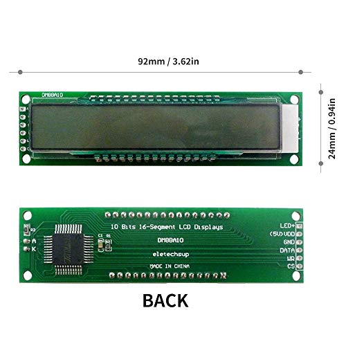 DECDEAL Módulo de 10 bits de 16 segmentos Tubo de segmento digital de 10 bits Módulo de tela LCD SPI