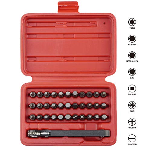 Juego de puntas K402 con mini llave de carraca de alta resistencia y 34 piezas intercambiables 4