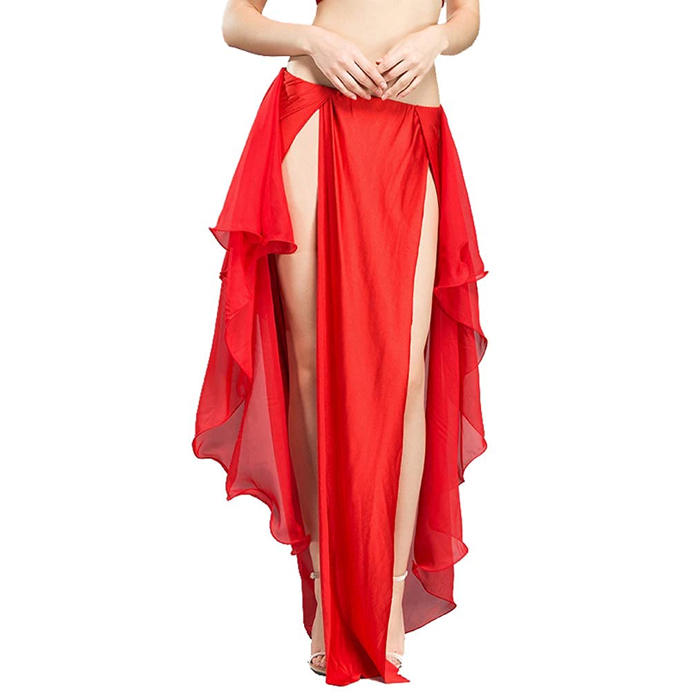 ROYAL SMEELA Costume de Danse du Ventre Orientale - Jupe Longue Femme Élégante en Mousseline de Soie - Vêtements de Danse Sexy Avec Fente