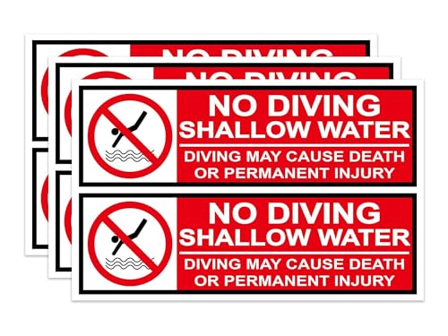 6 adhesivos No Diving para piscina 3x10 pulgadas miniatura 1