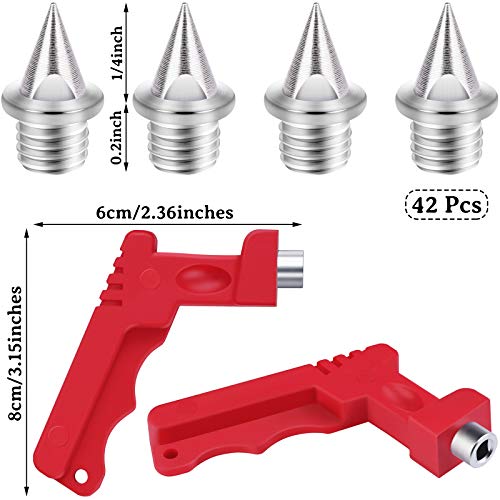 image for Elcoho 42 Pieces 1/4 Inch Steel Spikes Track Shoe Spikes Replacements 