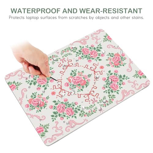 Image of DINKY Laptop Skin Sticker Decal 15.6 inch 15.4 inch 12 inch 13 inch 13.3 inch 14 inch 15 inch Laptop Universal Vinyl Skin Stickers Cover Art Decal Notebook PC Personalized Protector, Pink Floral Bow