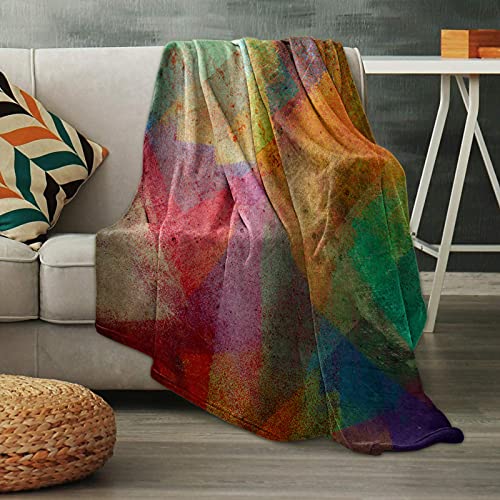 Sun-Shine Luxury Adult Throw Blanket Warm Colorful Paint Texture Print Soft Toned With Concept Image Multicolor Super Soft Blanket 40X50Inches #TOP1