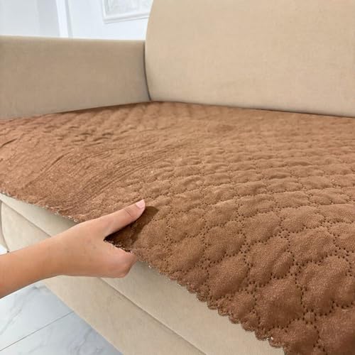 Image of Homerz Premium Petal Charm Sofa Cover | Embossed Floral Pattern | Soft Touch, Anti-Dust & Easy Wash Fabric Cloth, Washable and Durable (Rust, 5(3+1+1) Seater, Only Seat Cover)
