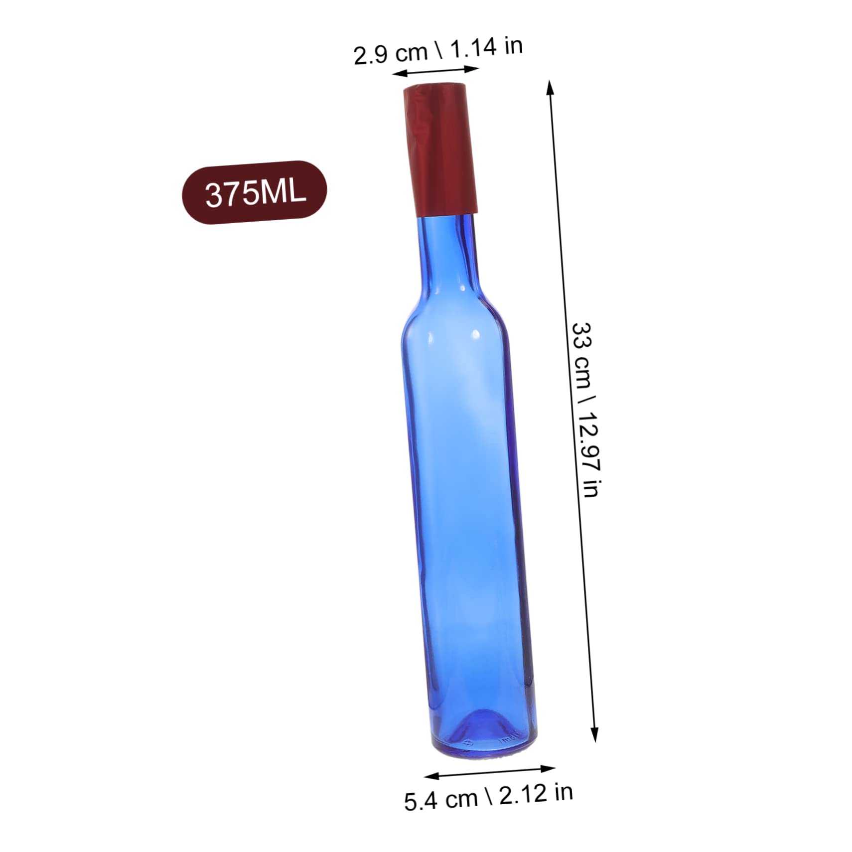 DECHOUS 375ml Bouteille de Vin en Verre Bleu, Lot de 2
