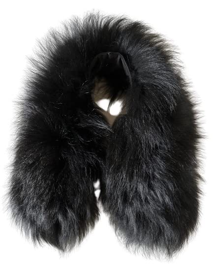 Black Big Large Collar Fur fox for winter coat parka hood for men and women4