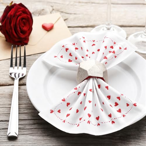 Servilletas de Tela Estampado Corazones 45.72 x 45.72 cm Pack 4 miniatura 5
