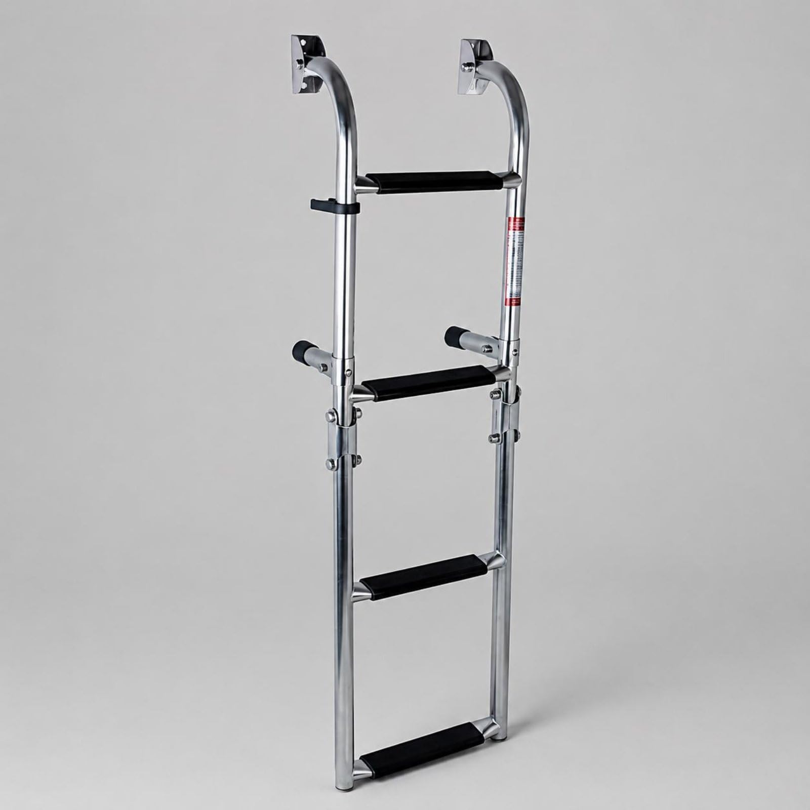 MERIGLARE Échelle Marine Pliable Échelle Bateau Échelle de Pont Échelle de Bain en Acier Inoxydable Montage Latéral Repliable avec Marches Confort et Accès, Échelle Télescopique À 4 Marches