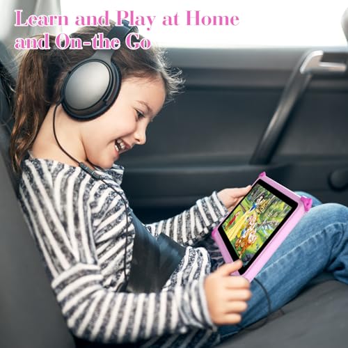 Image of Kids Tablet 7 inch Tablets for Kids 3-7 32GB Toddler Tablet with Stand Case, IPS Touch Screen, Parental Control, WiFi, GMS, YouTube Educational Baby Child Learning Tablets for Boys Girls (Pink)