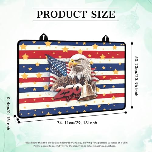 Image of 4th of July Themed Stove Cover 30 inchx21 inch Heat Resistant Multi-Functional Counter Protector Non-slip Waterproof Mat for Glass Stovetop Protector, American Flag Eagle Stripes