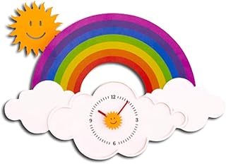 WENTOR Battery Modern Wall Clock For Living Room Decor Silent Non Ticking Kids Wall Clocks Rainbow Creative Wall Clock-battery Operated Non ticking