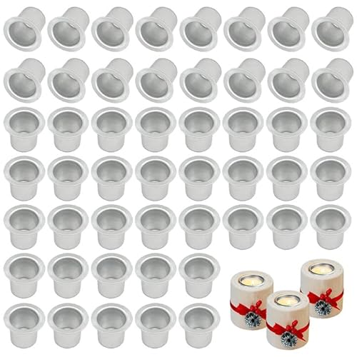 Kerzenhalter Metall, 50 Stück Mini Kerzeneinsatz Kerzenhalter Metall Klein, Stabkerzenhalter Metall Silber Aluminium Kerzenhalter für Geburtstagskerzen, Pyramidenkerzen Tafelkerzen, Baumkerzen Cover