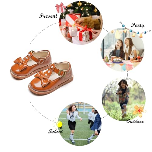 Image of Felix & Flora Toddler Little Girl Princess Dress Shoes-Mary Jane Flats for Girl Party School Shoes