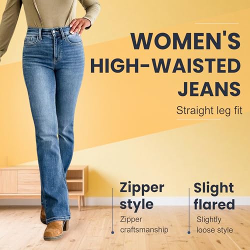 Bootcut Jeans for Women, High Waisted Stretch Skinny Jean Butt Lifting Denim Pants with Pockets3