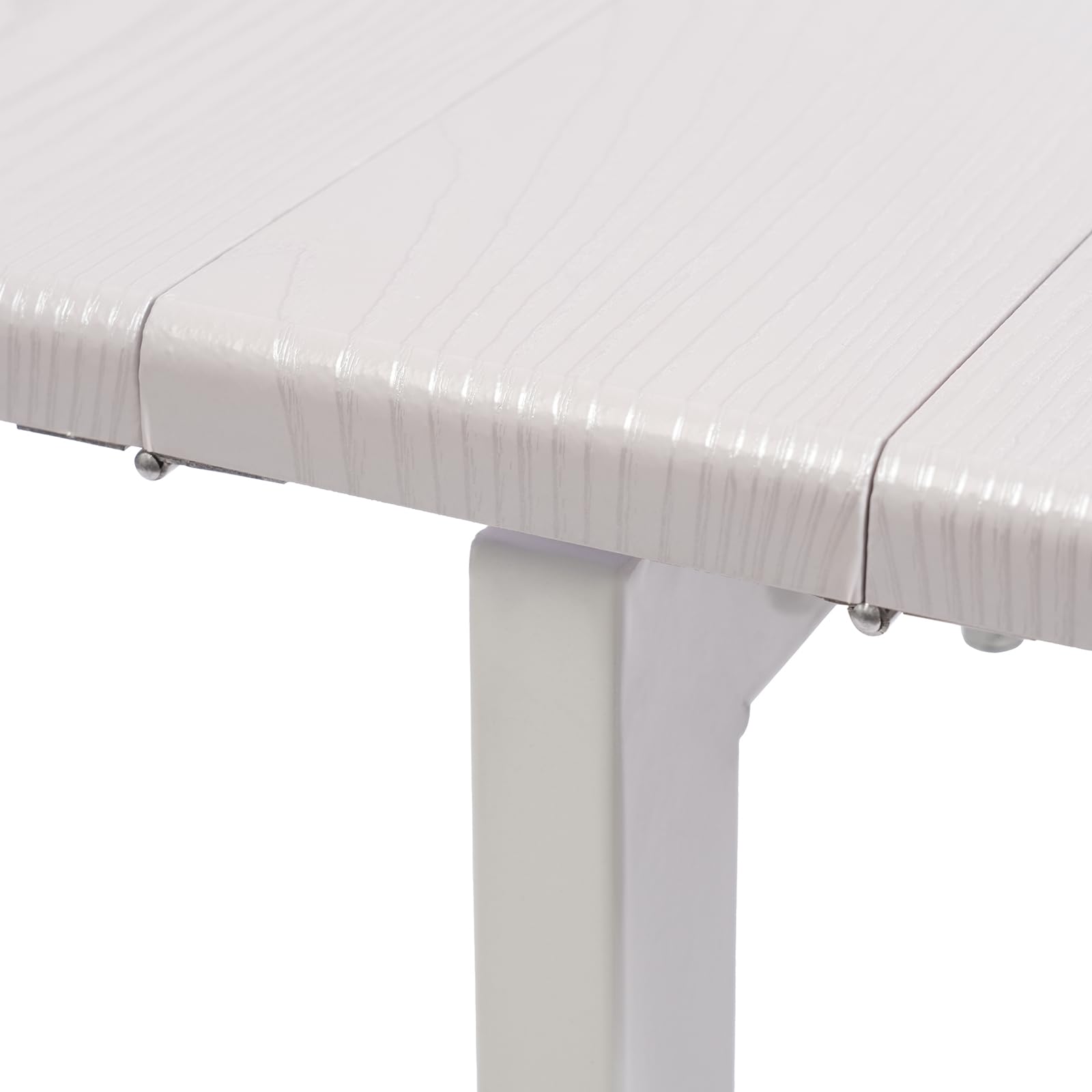 Mesa de comedor, 120 x 80 x 75 cm, extensible con 6 ruedas, capacidad de carga 100 kg, mesa de comedor plegable para 4-6 personas, para parques, salones, restaurantes (blanco)