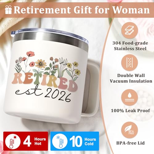 Lifecapido Retirement Gift for Woman, 14oz Stainless Steel Coffee Mug - Image 4