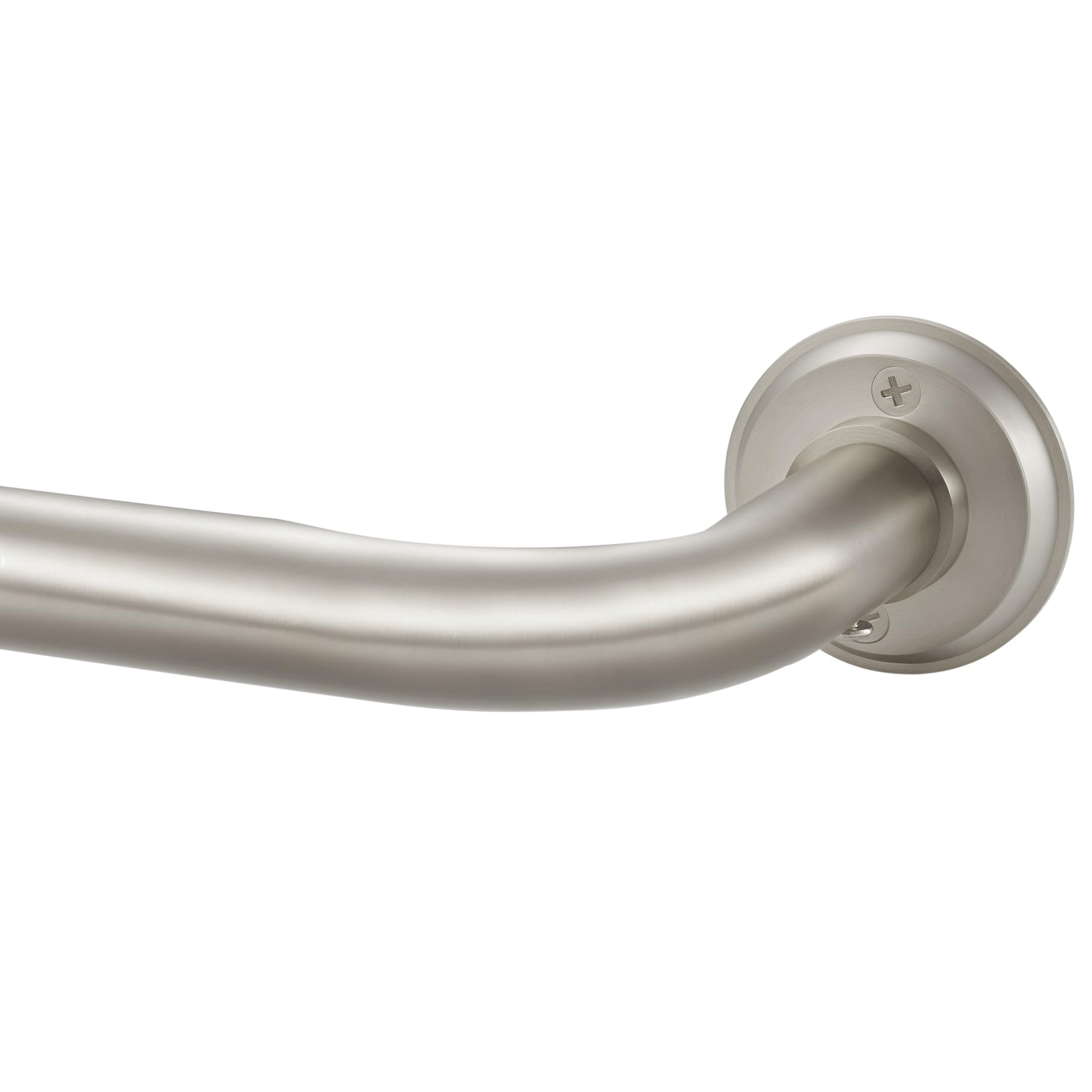 Photo 1 of 1 1/8 Inch Diameter Room Darkening Curtain Rods 84-134”, Heavy Duty Window Wrap Around Drapery Rod with Aluminum Bracket, Accessories, Wall Mounted Ceiling Mounted, Adjustable Length, Brushed Nickel
