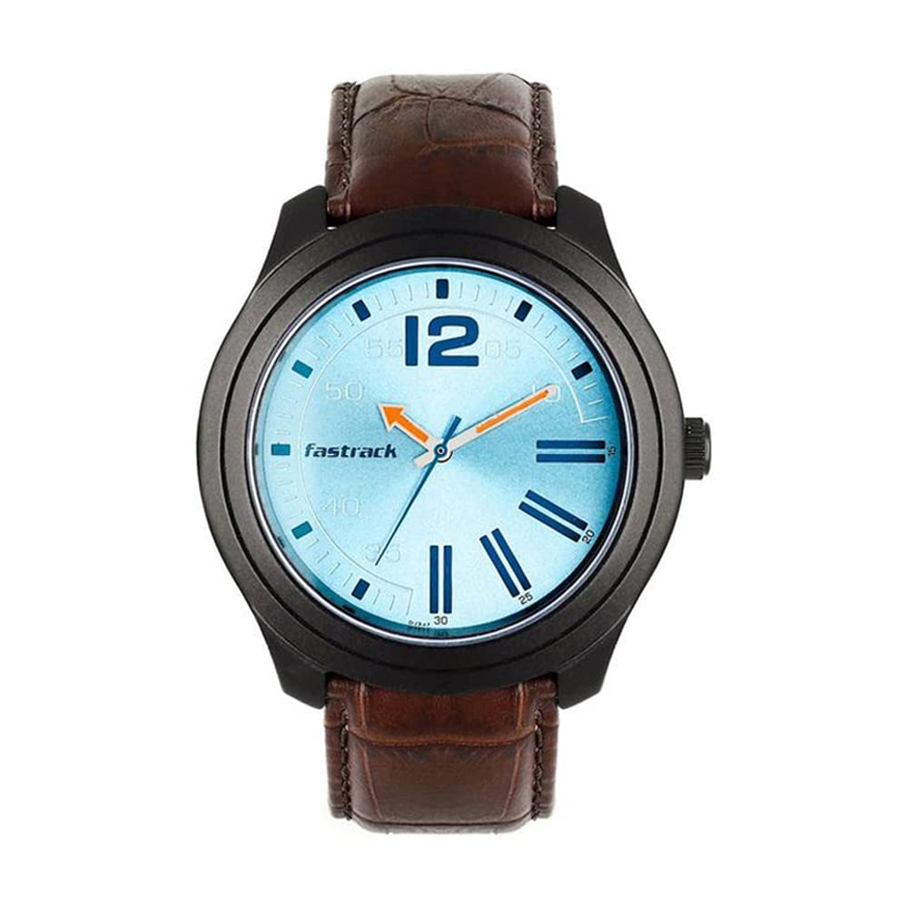 Fastrack Men Leather Road Trip Analog Blue Dial Watch-Nn3198Al02/Np3198Al02, Band Color-Black (B07LC4NYVT) Amazon Price History, Amazon Price Tracker