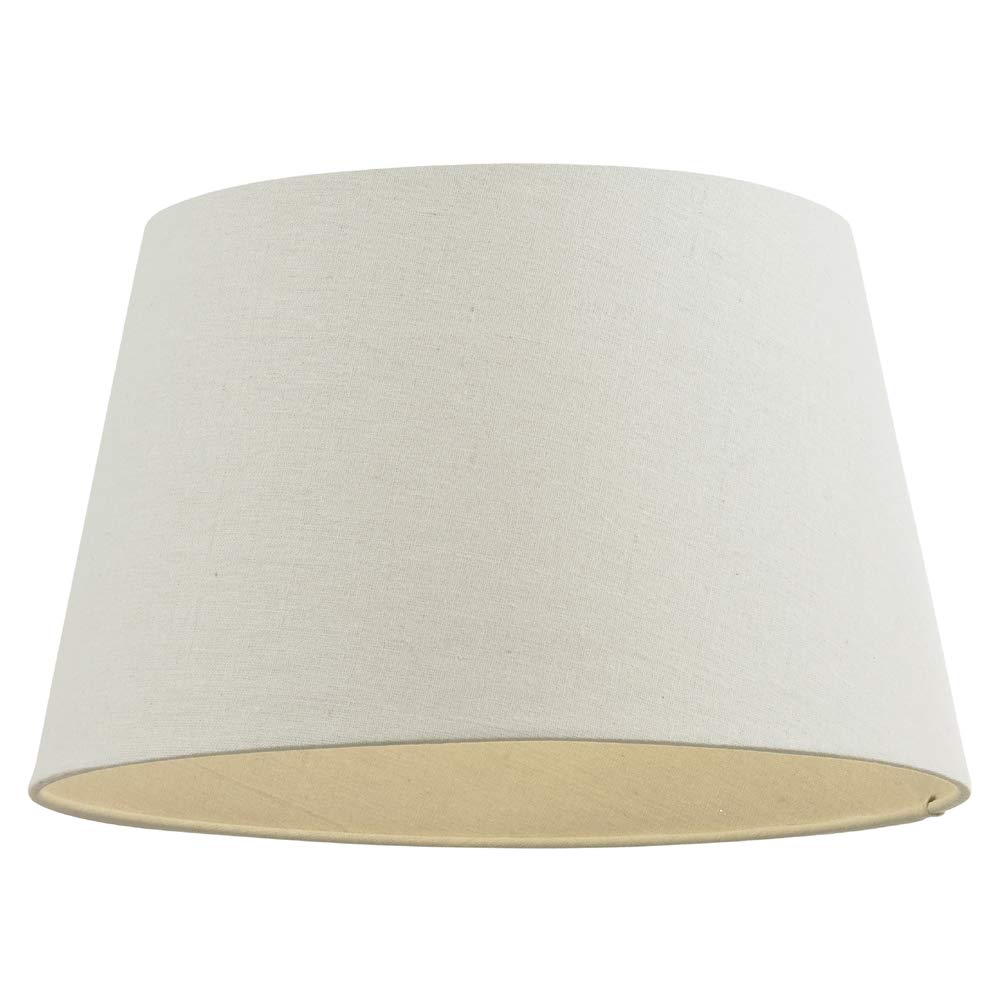 Loops Ivory 16” (Inch) Round Tapered Drum Lamp Shade – /Cream Linen Fabric Cover – Modern & Elegant Clean Boutique Design - Table/Floor Lamp Lights Bases Bulb Cover