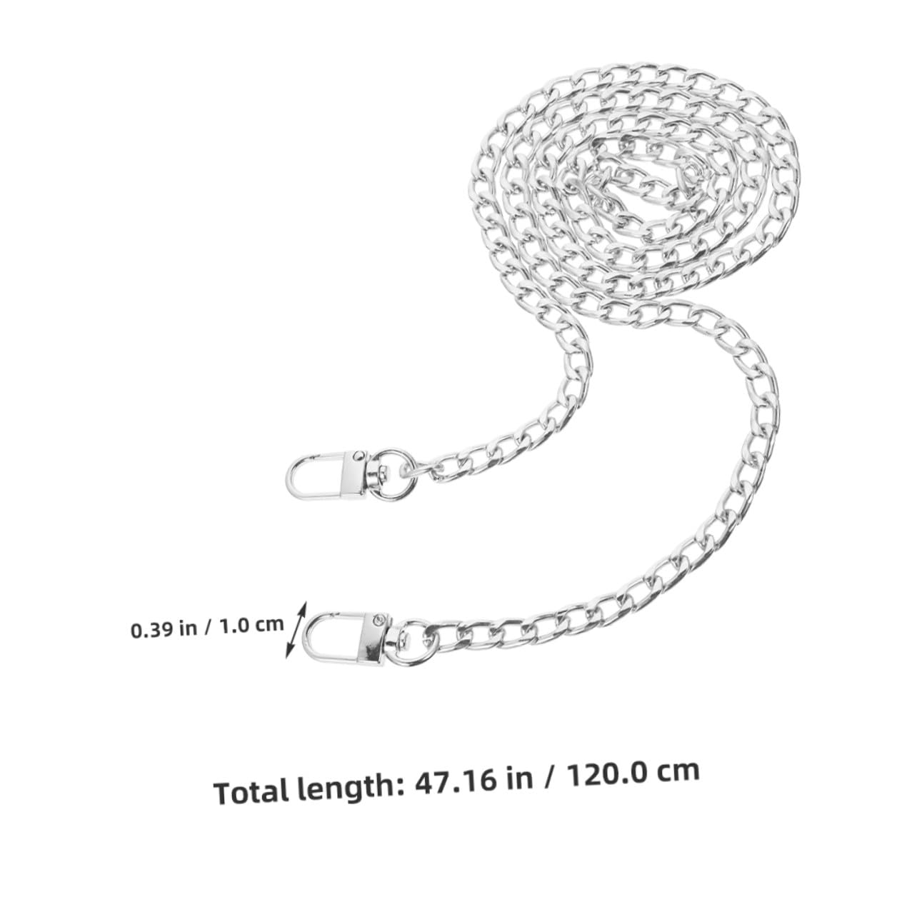 ORFOFE 8 Cadenas Planas de Metal para Bolsos Reemplazo de Cadena de Bolso de Hombro Carteras y Bolsas de Mano con Cierre Rápido