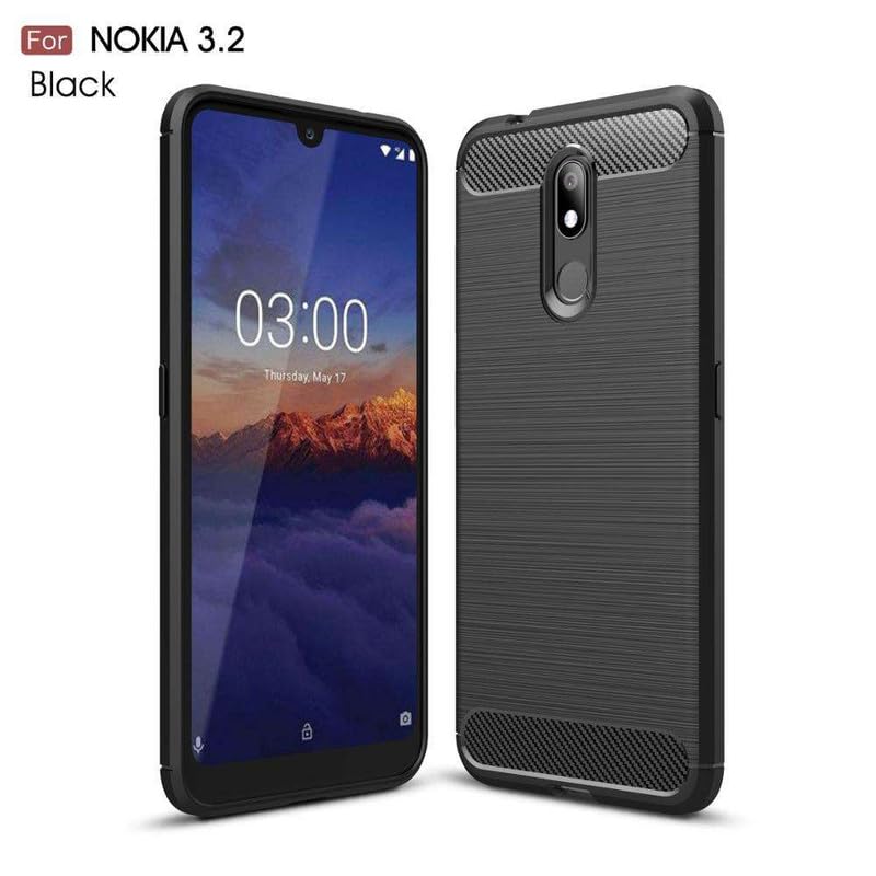 Image of Hybrid Carbon Fiber Back Case for Nokia 3.2 (Black)