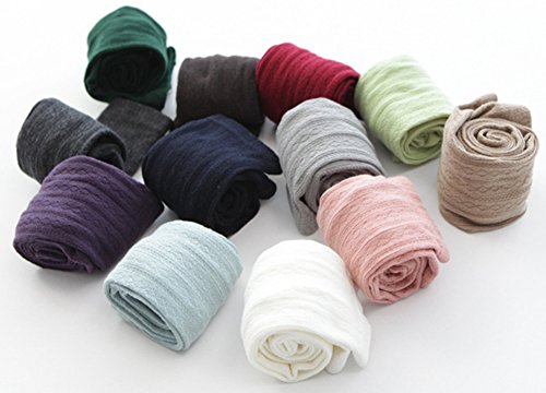 Little Girls' Solid Knitted Footed Tights Cotton Stockings Leggings3