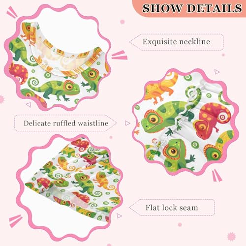 Girls and Toddlers'Sleeveless Colored Chameleon Summer Casual Dresses for Home Party Beach 2-8 Years3