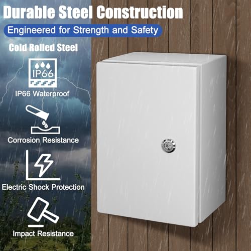 Boîtier électrique extérieur étanche IP66 boîte jonction murale acier LeMotech - 3