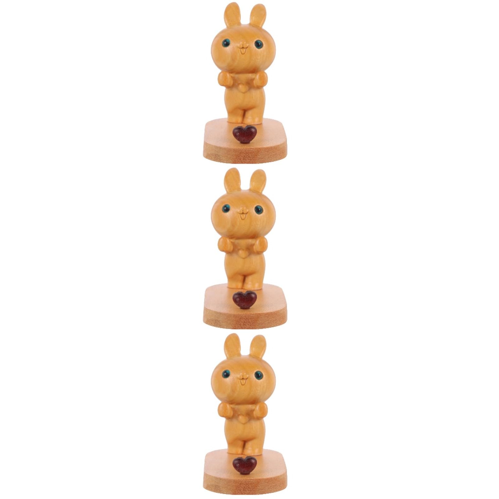 Hemobllo 3pezzi Supporto Telefonico Legno Forma Di Coniglio Stabile e Portatile Per Smartphone e Tablet Decorazione Da Scrivania Per Adulti Per e Compleanni