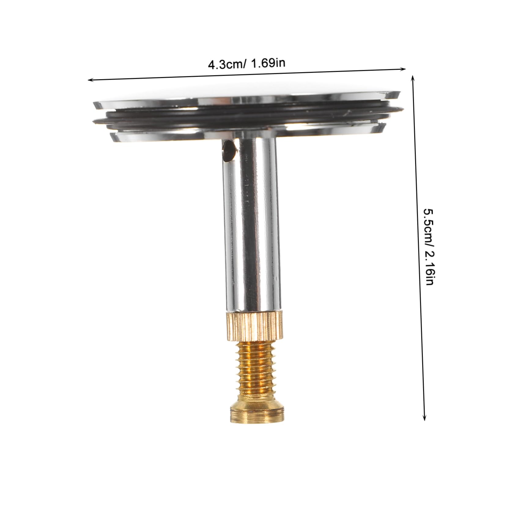 Unomor Djustable Bathtub Stopper 44-55mm Rod Height Easy to Operate Drain Plug for Bath Tub