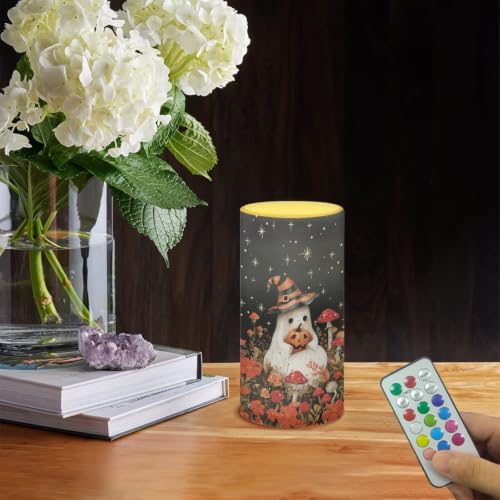 Image of Mushroom Ghost Flameless Flickering Candles with Remote Timer